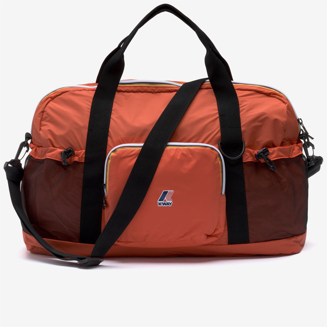 Borsone impermeabile unisex arancione con tasche multiple 01