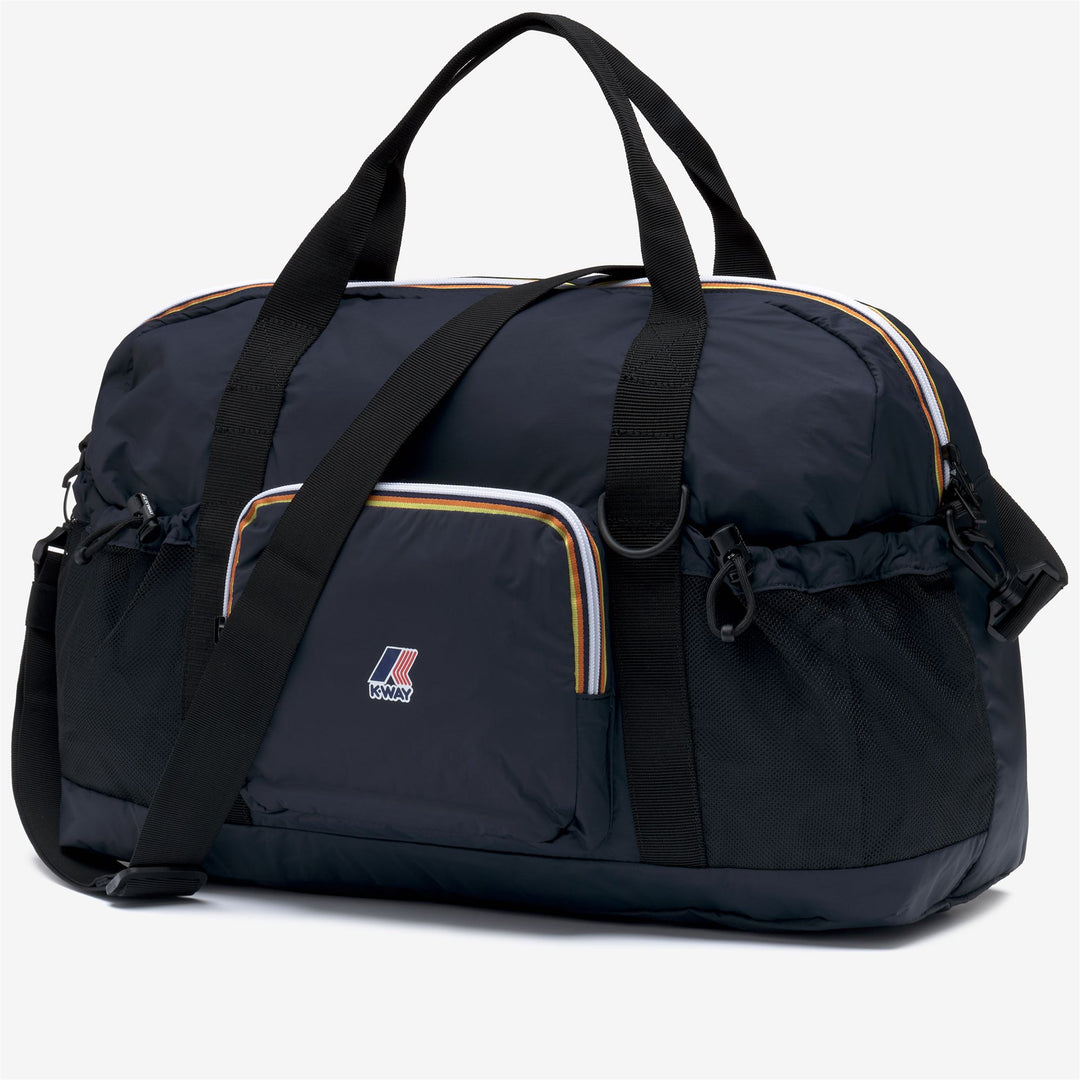 Borsone unisex blu ripiegabile con cerniera e tasche main