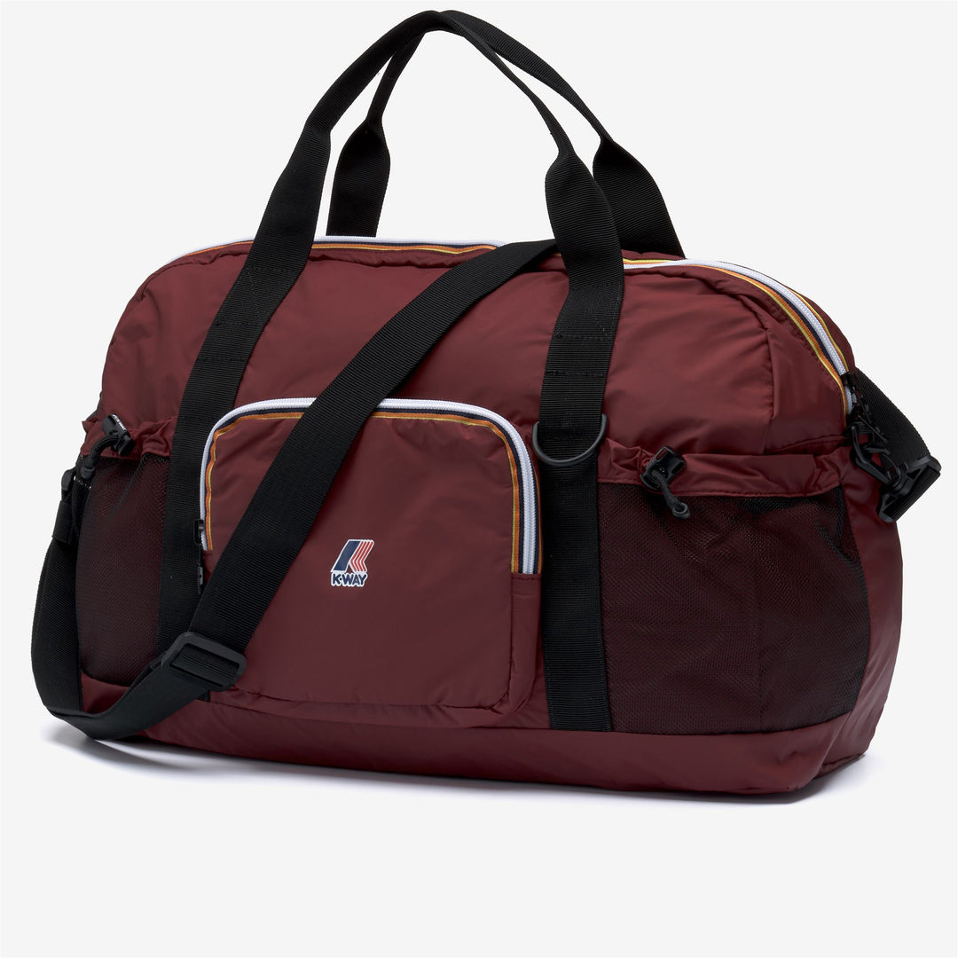 Borsa da viaggio unisex rossa impermeabile e ripiegabile con tasche main