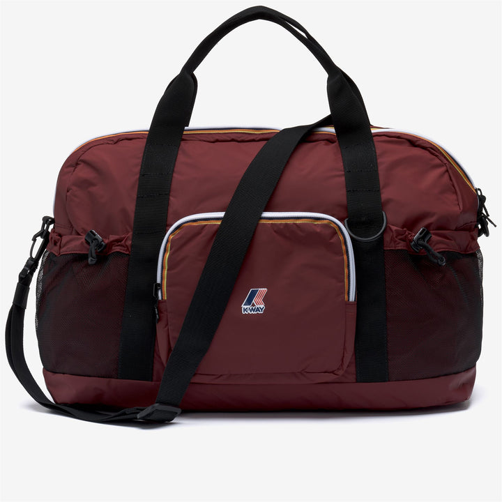 Borsa da viaggio unisex rossa impermeabile e ripiegabile con tasche 1