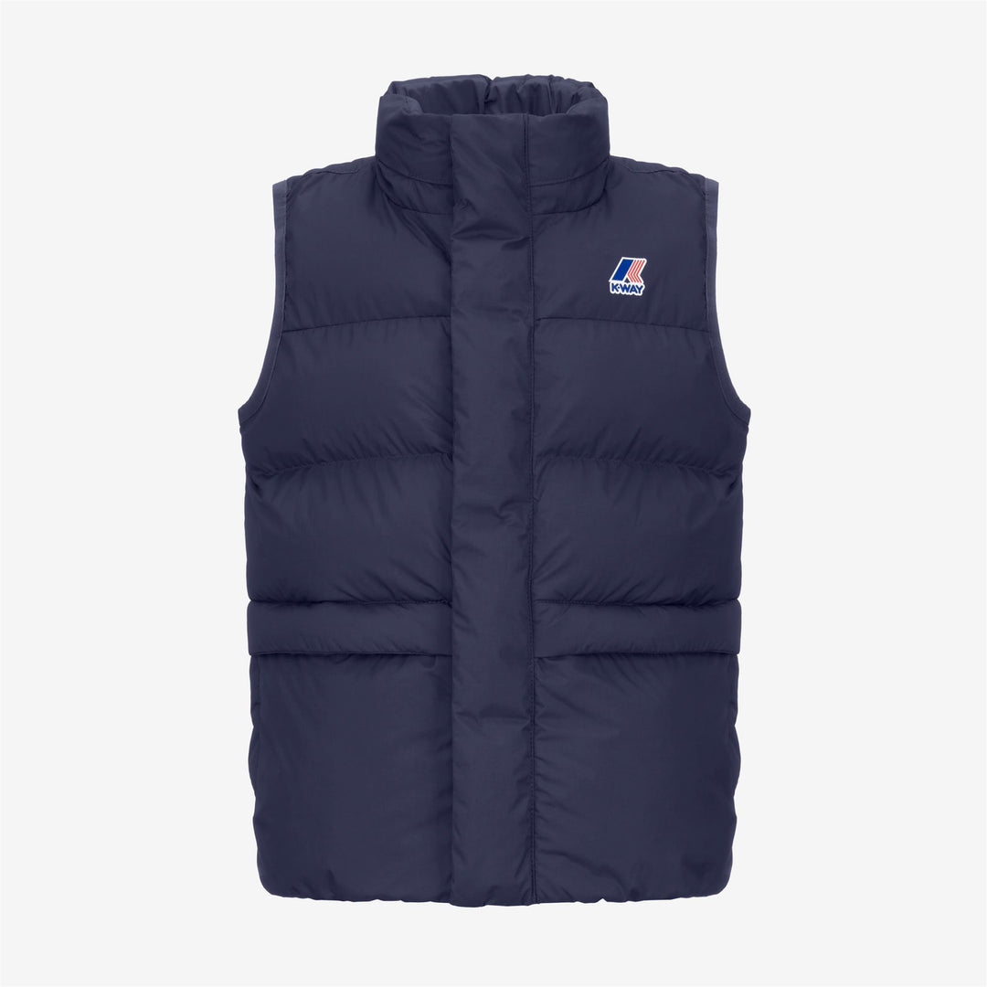 Giubbotto imbottito caldo unisex blu scuro per bambini con cappuccio 01