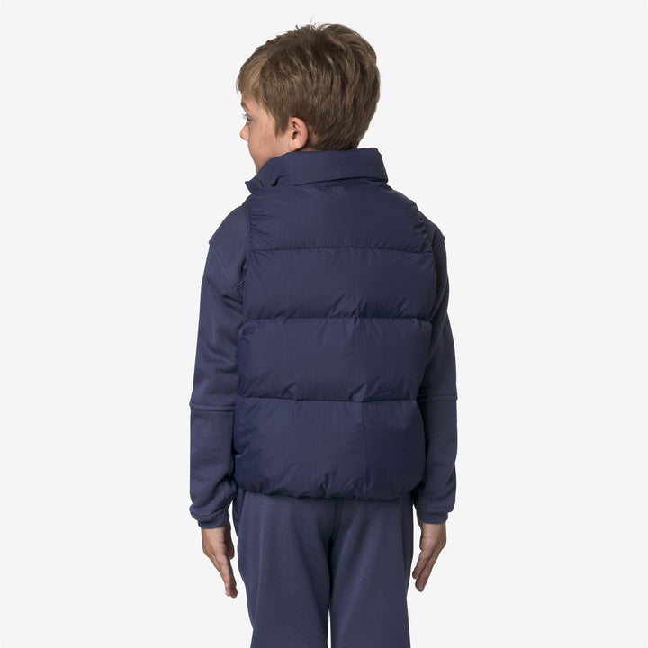 Giubbotto imbottito caldo unisex blu scuro per bambini con cappuccio 5