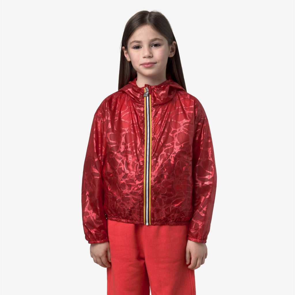 Jackets_Girl_P. LAURETTE SUPER LIGHT LAMI DOUBLE_Short_Red Poppy Laminated-Red Poppy - White - Commercial 4