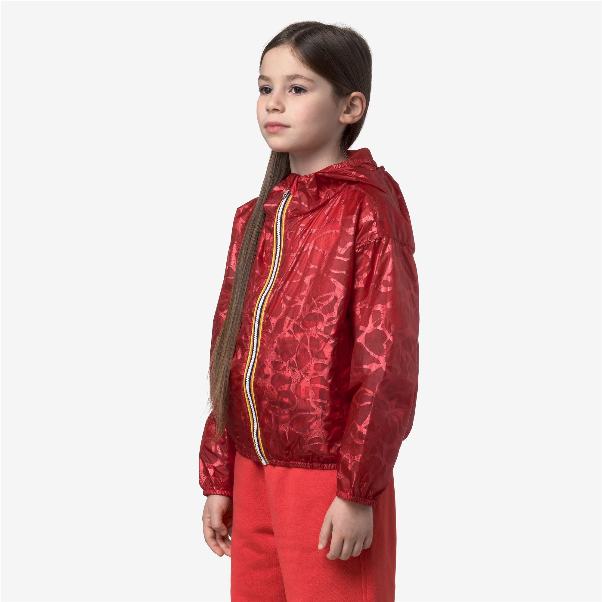 ポルテ　レッド ストライプジャケット サイズ145 P. Laurette Super Light Lami Double Jacket | K-Way – K-Way.com