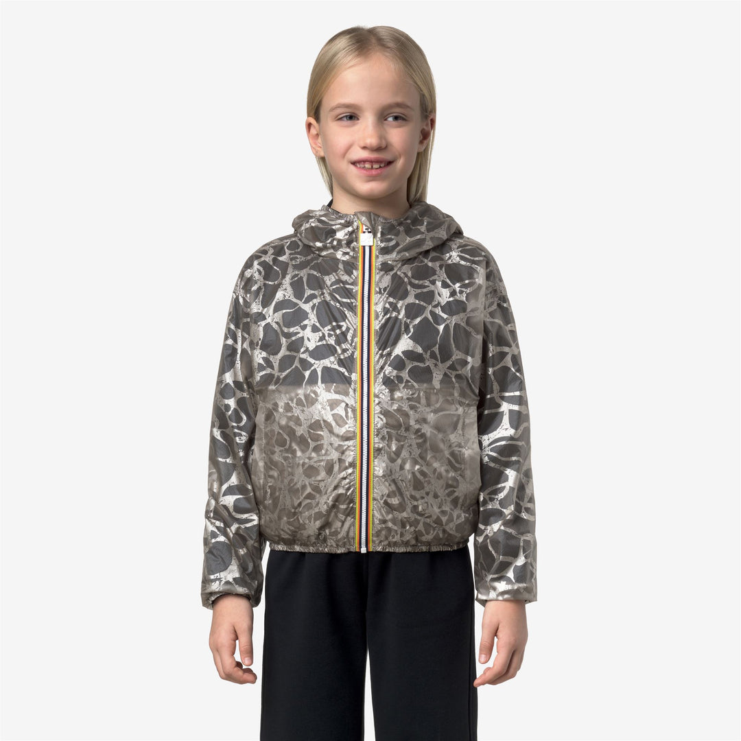 P. LAURETTE SUPER LIGHT LAMI DOUBLE Jackets Short Girl Beige Lt Laminated-Blue Depth 01