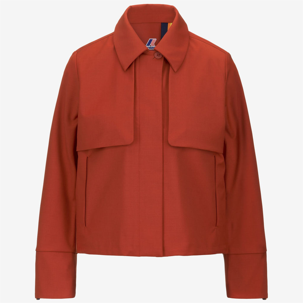 Jackets_WOMAN_ISARTHE TECH WOOL BLEND_Short_Red Pompeian - Blue Depth - Commercial 1