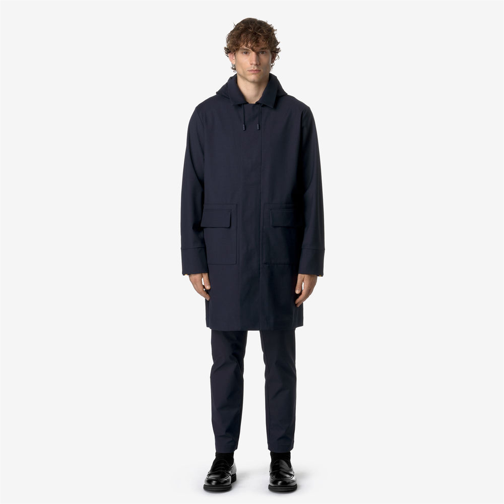 Blue Men's 3/4 Length Water-Repellent Jacket for City Lifestyle 02