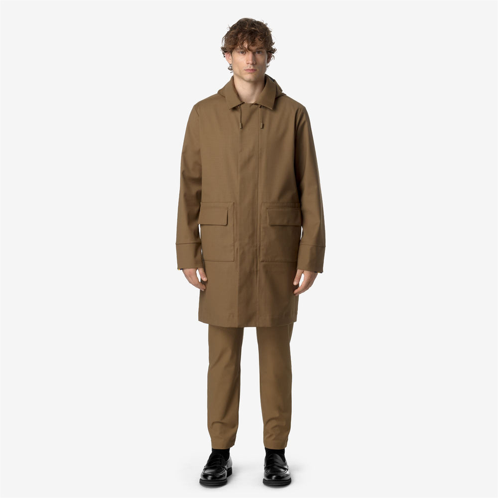 Brown Blue Men's 3/4 Length Water-Repellent City Jacket 02