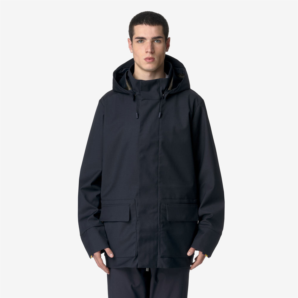 Blue Men's Mid-Length Water-Repellent City Jacket 02