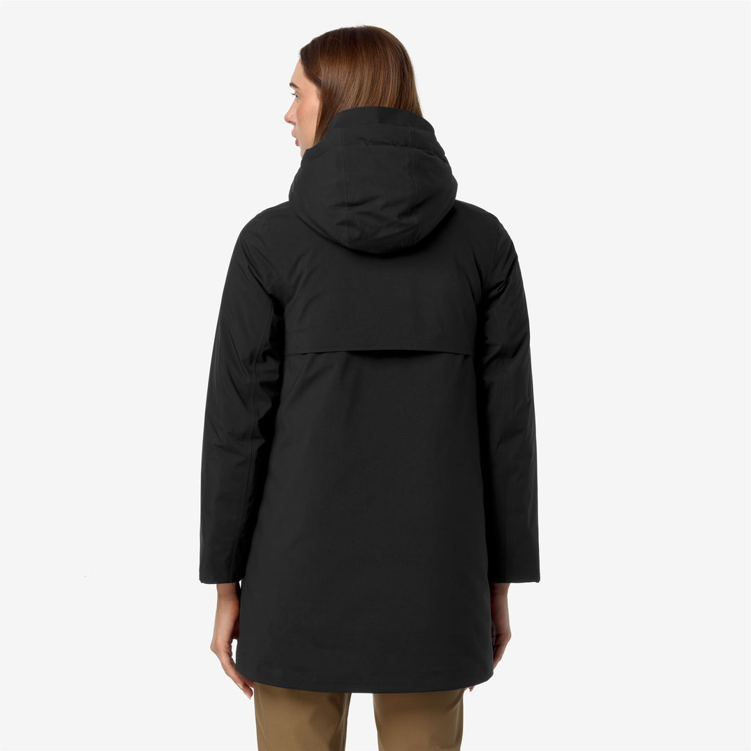 Chaqueta acolchada de mujer negra y gris 3/4 para invierno main