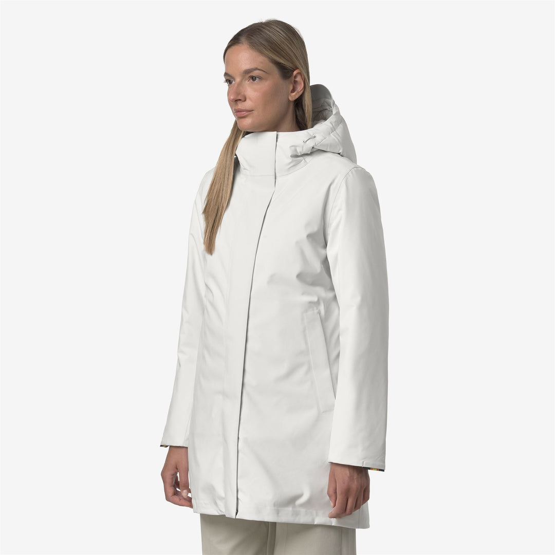Chaqueta de invierno acolchada blanca de 3/4 para mujer main