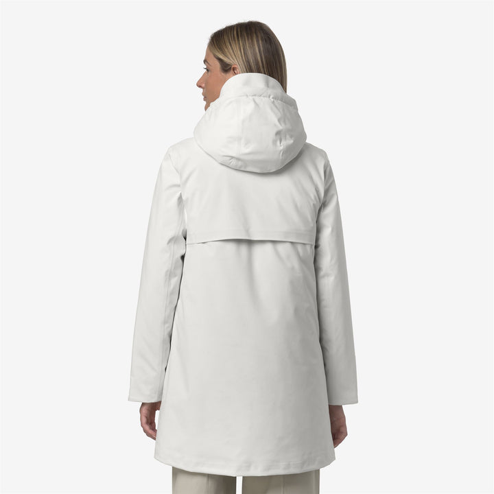 Chaqueta de invierno acolchada blanca de 3/4 para mujer 6