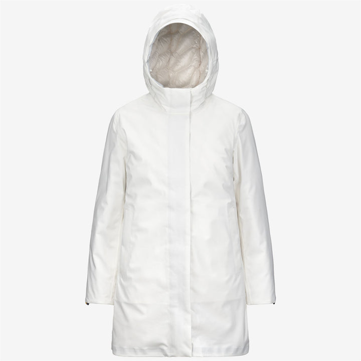 Chaqueta de invierno acolchada blanca de 3/4 para mujer 1