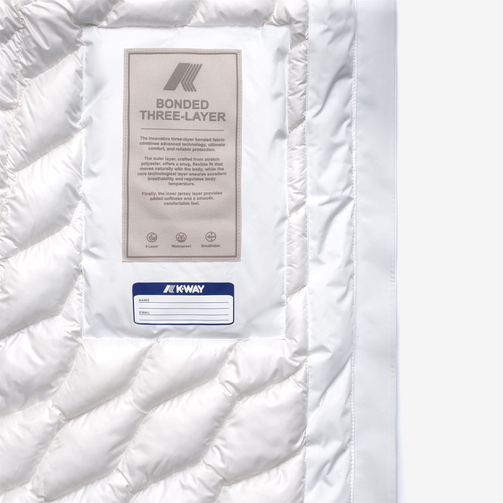 White Women's 3/4 Length Padded Winter Jacket 02