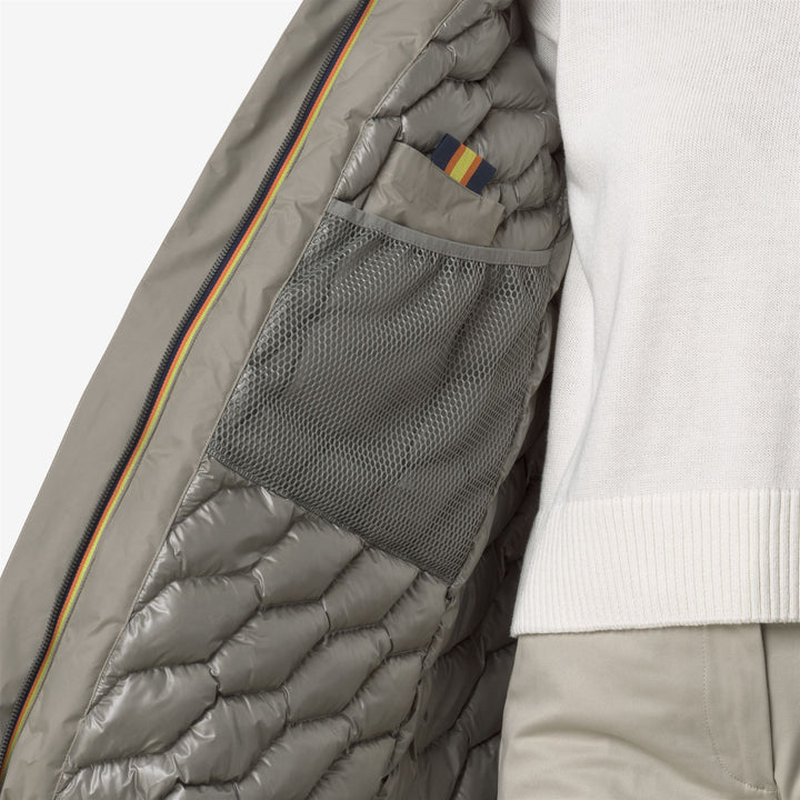 Giacca invernale imbottita verde da donna, lunghezza 3/4 2