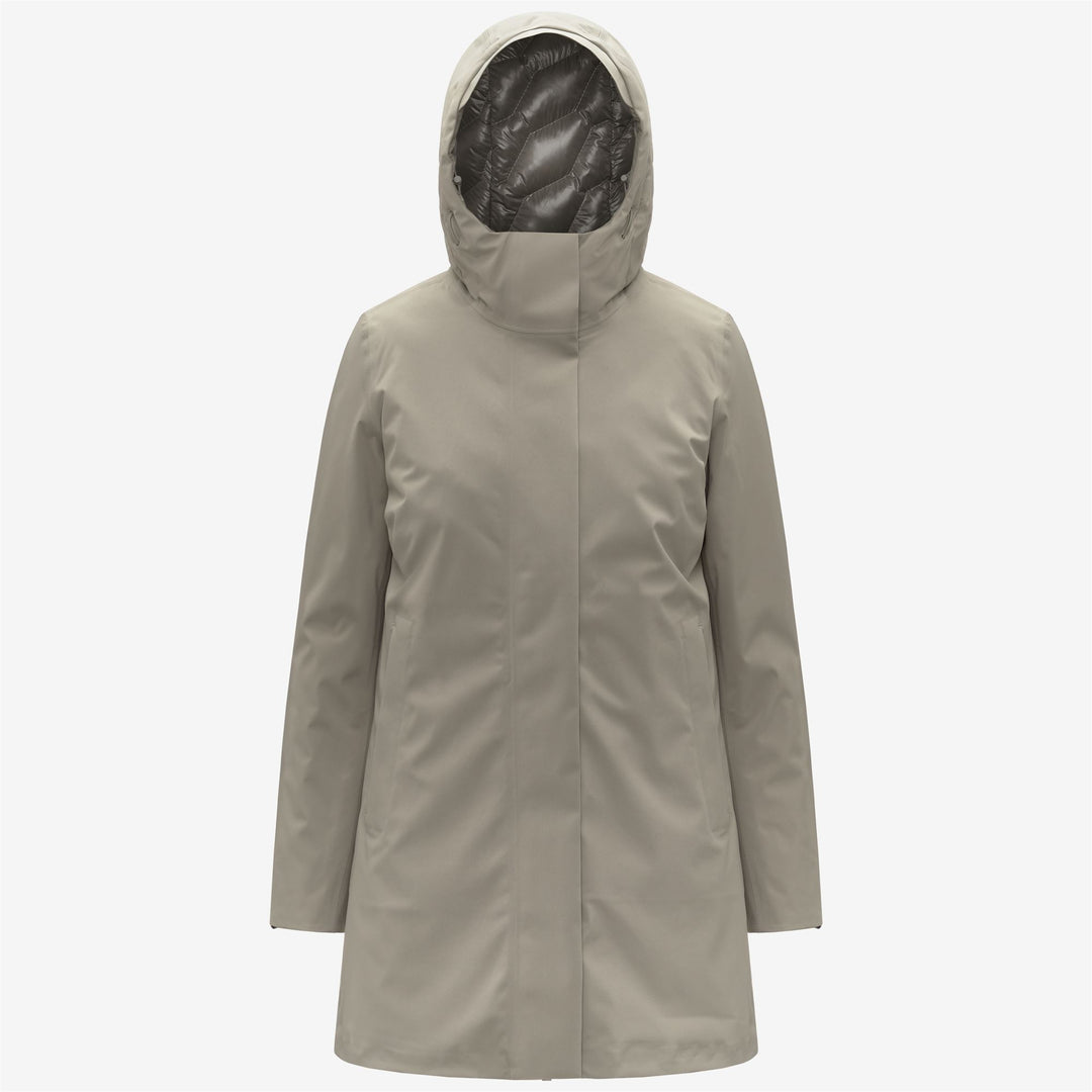 Green Women's 3/4 Length Padded Winter Jacket 01