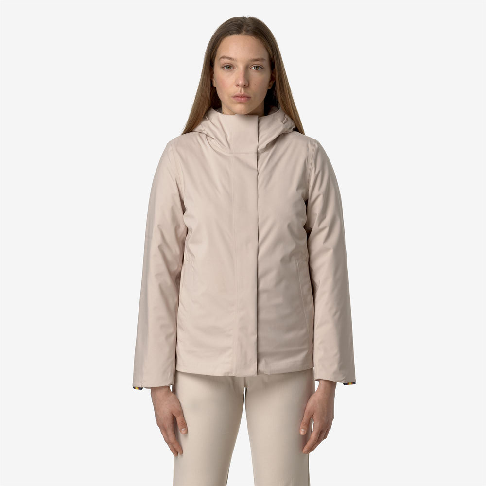 Pink Orange Women's Urban Mid-Length Jacket with Floating Padding 02