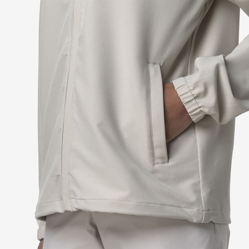 Beige Grey Unisex Packable Fleece Jacket for City Wear 02