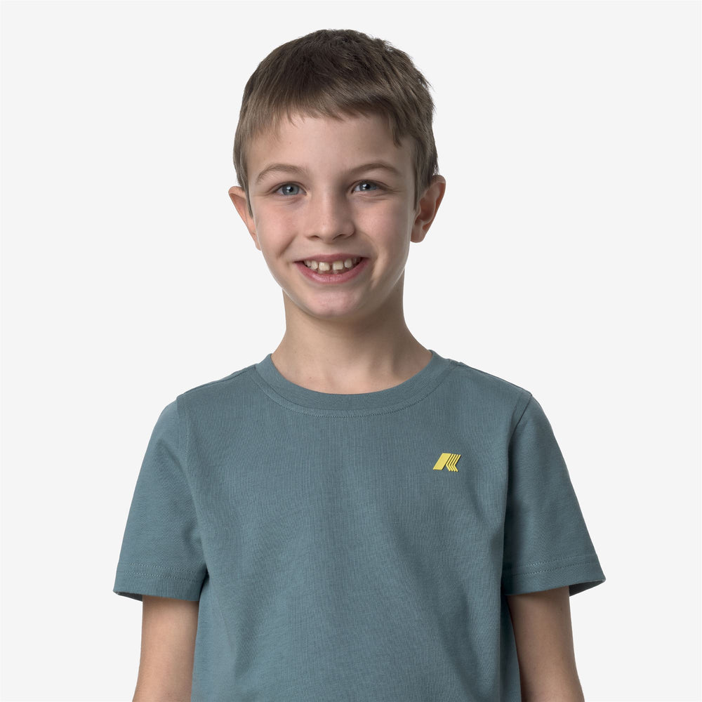 T-Shirt Casual in Cotone Blu Ferro per Ragazzi con Stampa Grafica 02