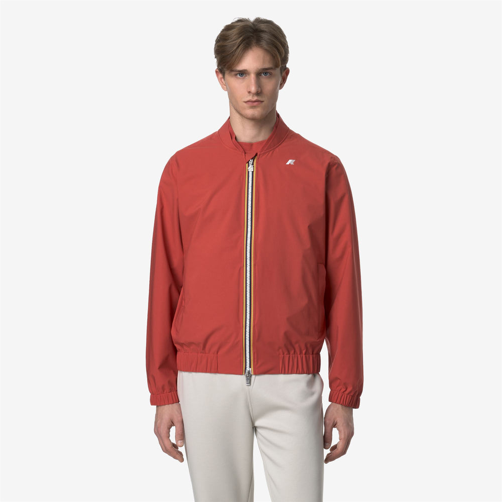 Brown Red Men's Slim Fit Waterproof Jacket for Variable Weather 02