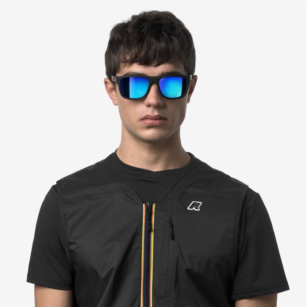 Grey Unisex Sporty Rectangular Sunglasses with K-Way Logo 02