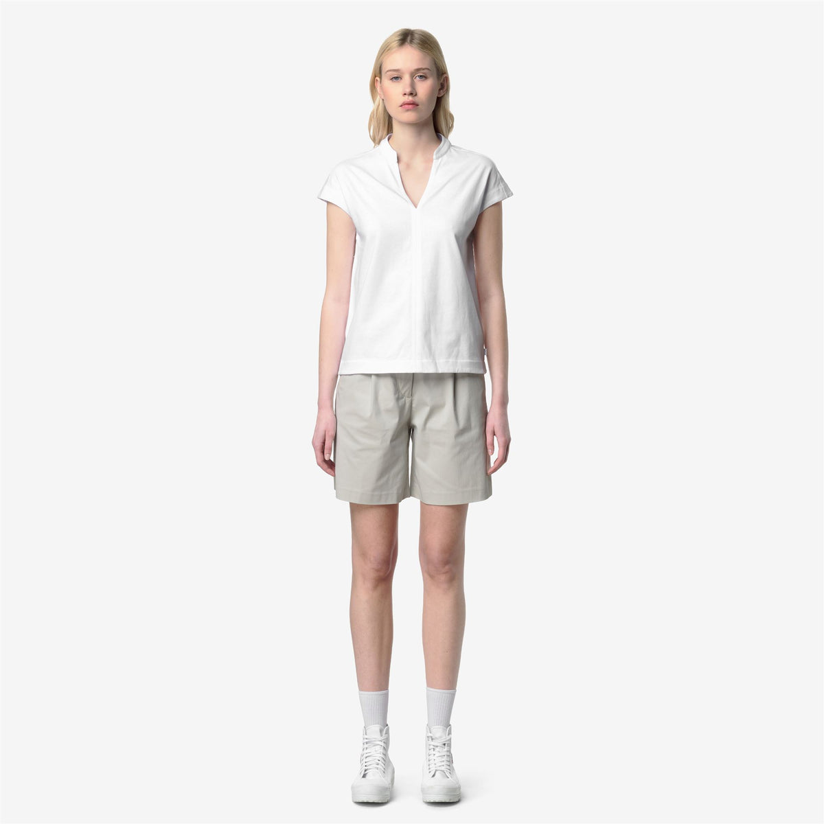 T-Shirts & Top_Woman_ISELE JERSEY_T-Shirt_White - White - Commercial 4