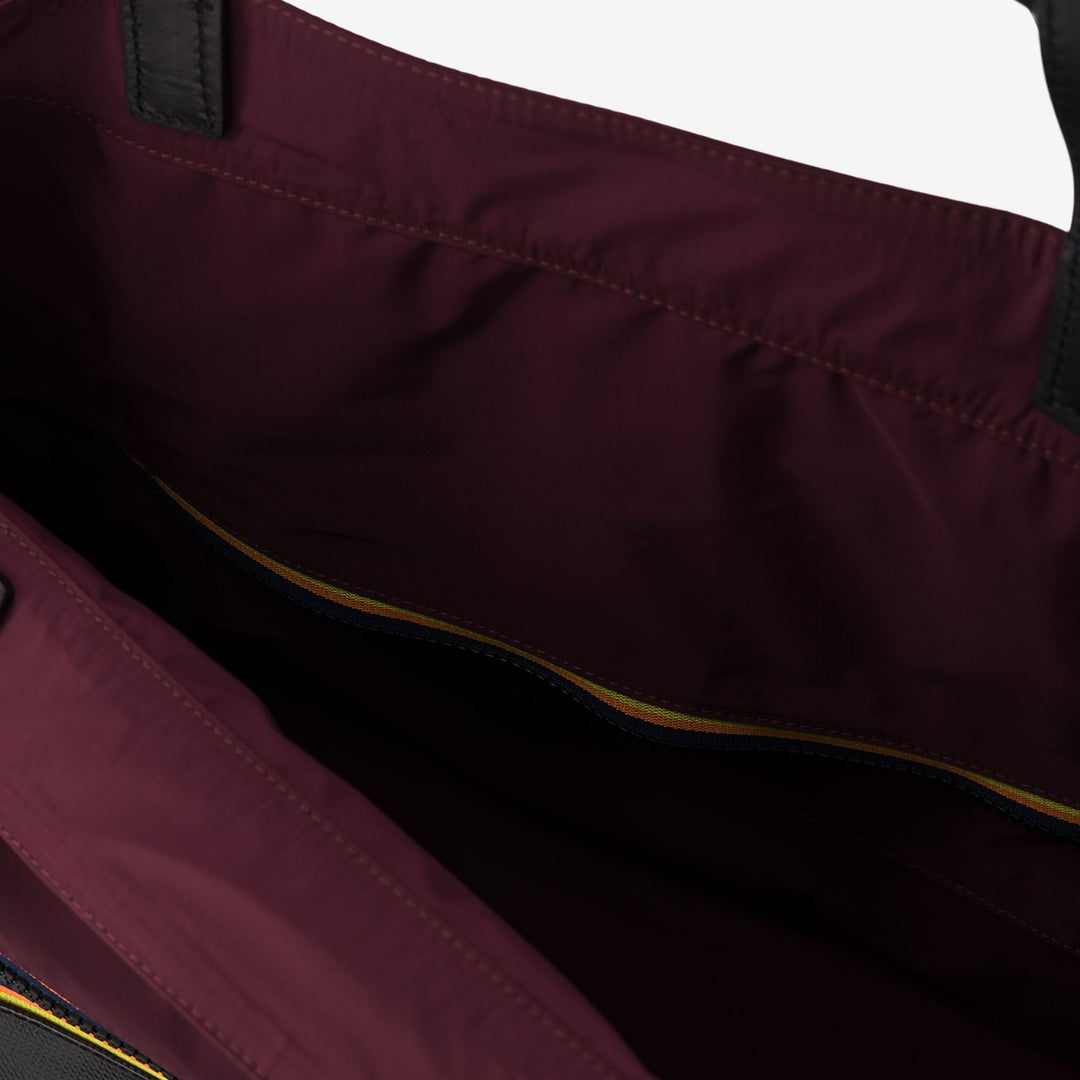 Borsa tote unisex nera e rossa con PVC impermeabile e nylon main