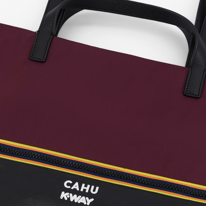 Borsa tote unisex nera e rossa con PVC impermeabile e nylon 5