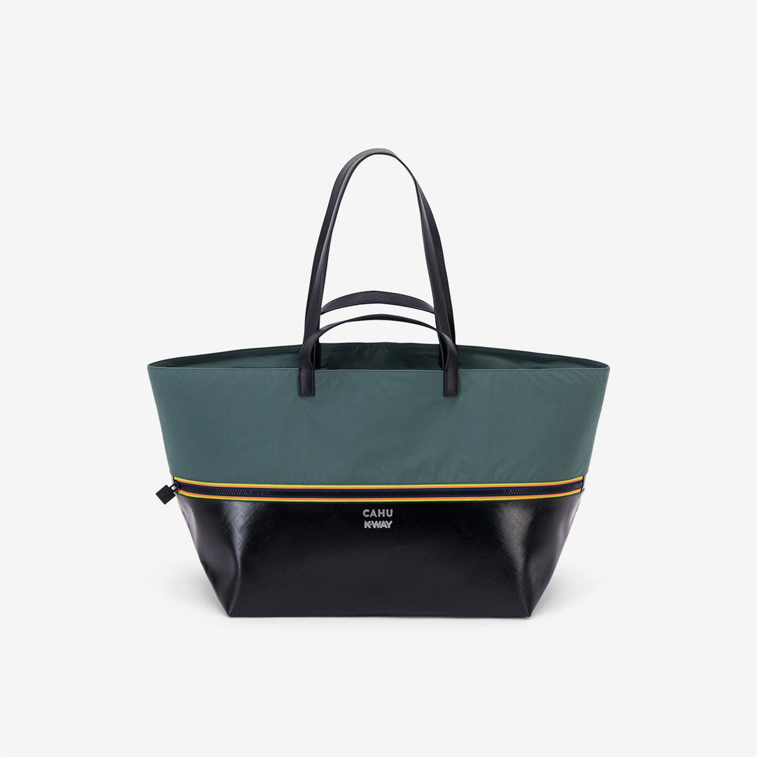 Black green Unisex Tote Bag with Waterproof PVC and Nylon 01