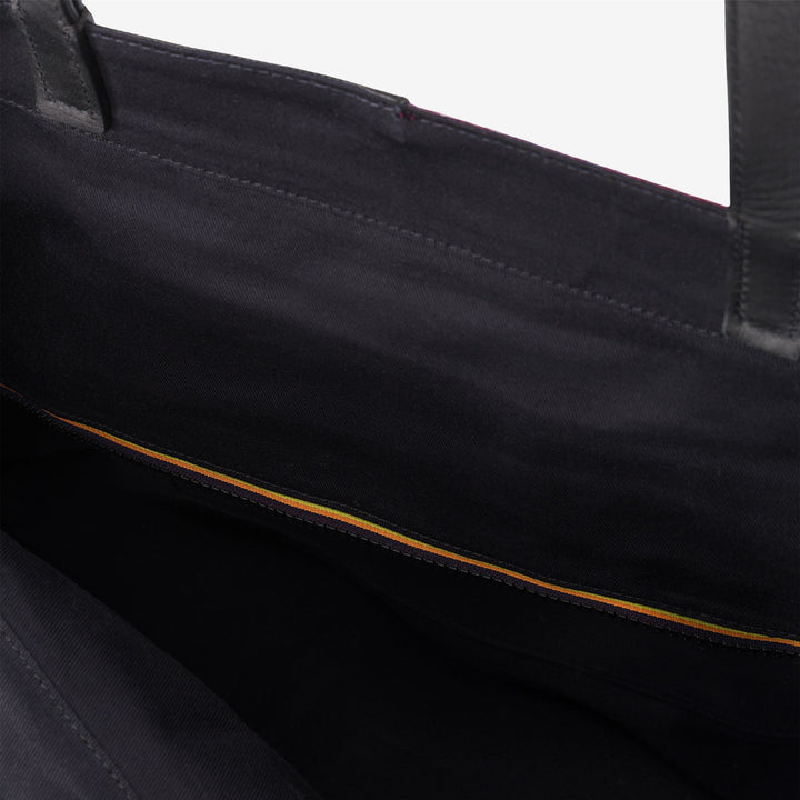 Borsa tote grande unisex nera e rossa 6