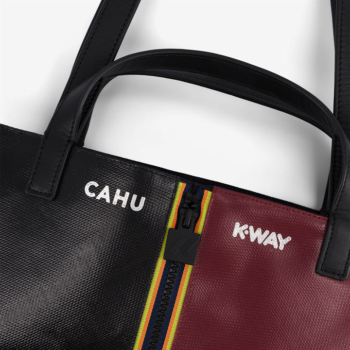 Borsa tote grande unisex nera e rossa 5