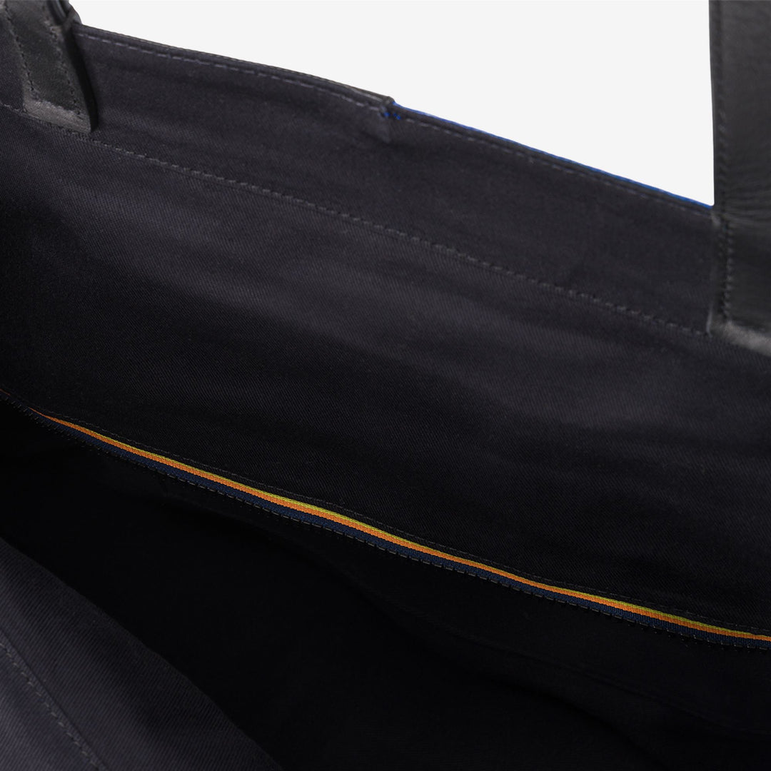 Borsa tote unisex nera con struttura in PVC e cotone main