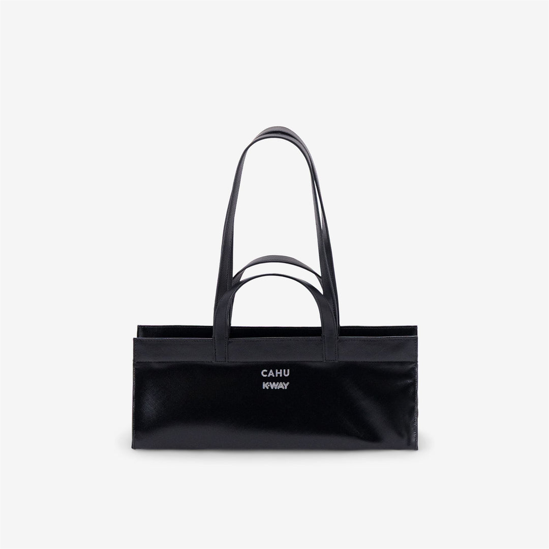 Black Unisex Baguette Bag in Waterproof PVC Canvas 01