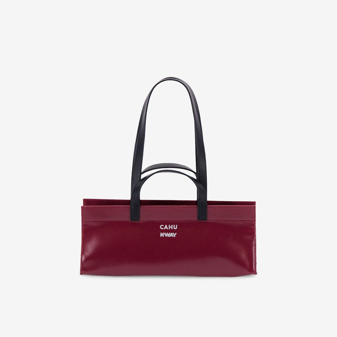 Red Unisex Baguette Bag with Waterproof PVC and Leather Straps 01