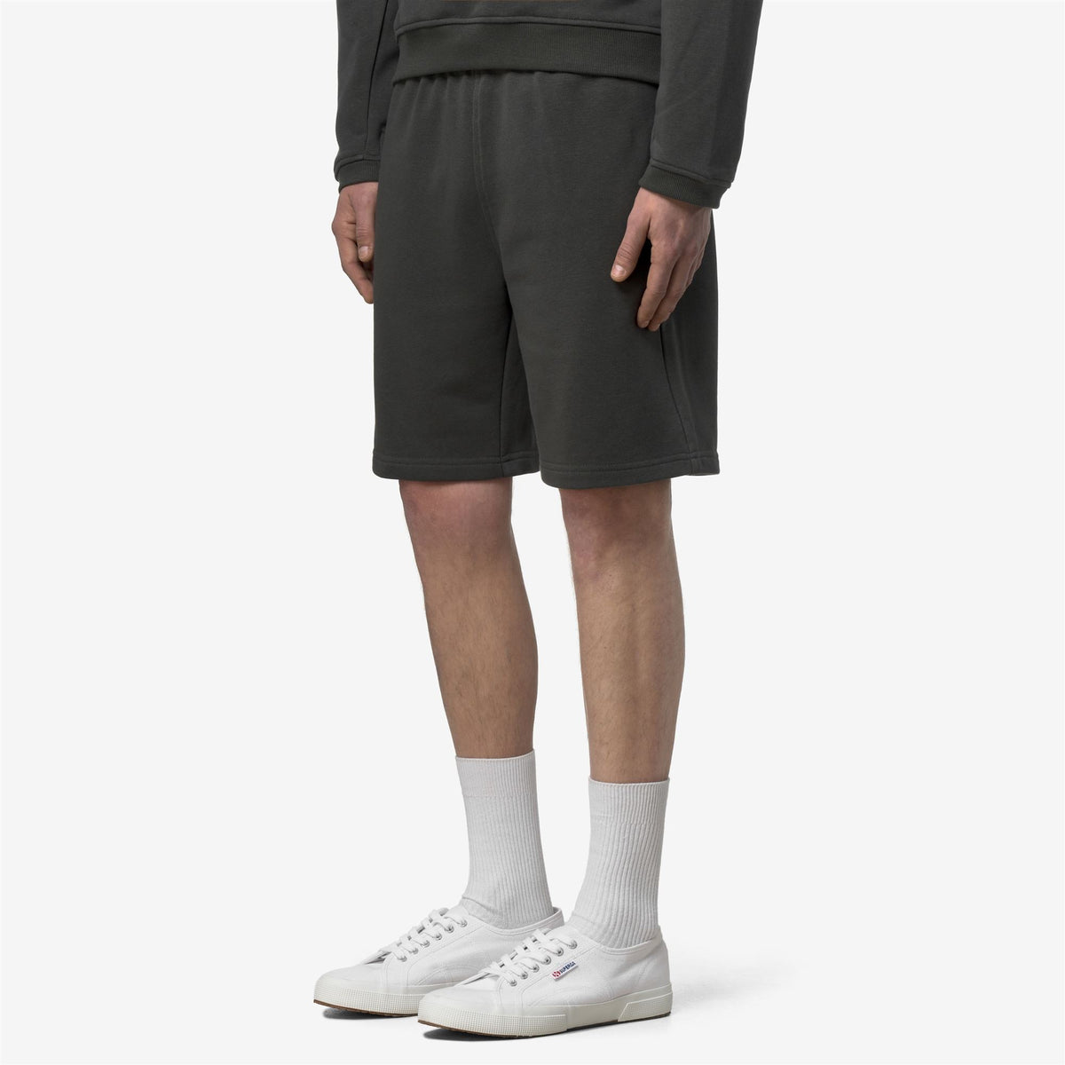 Shorts_UNISEX_CASIMIR POLY COTTON_Sport Shorts_GREEN BLACKISH - Commercial 5