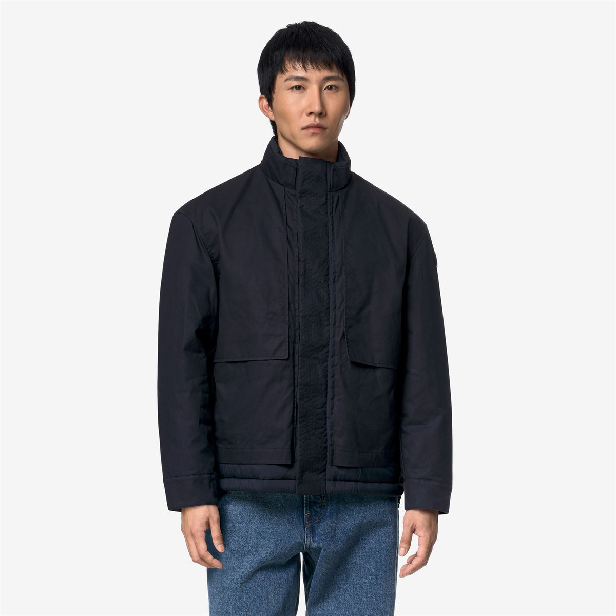 Jackets_Man_CARGI WAX COTTON NYLON_Short_Blue Depth - Commercial 4