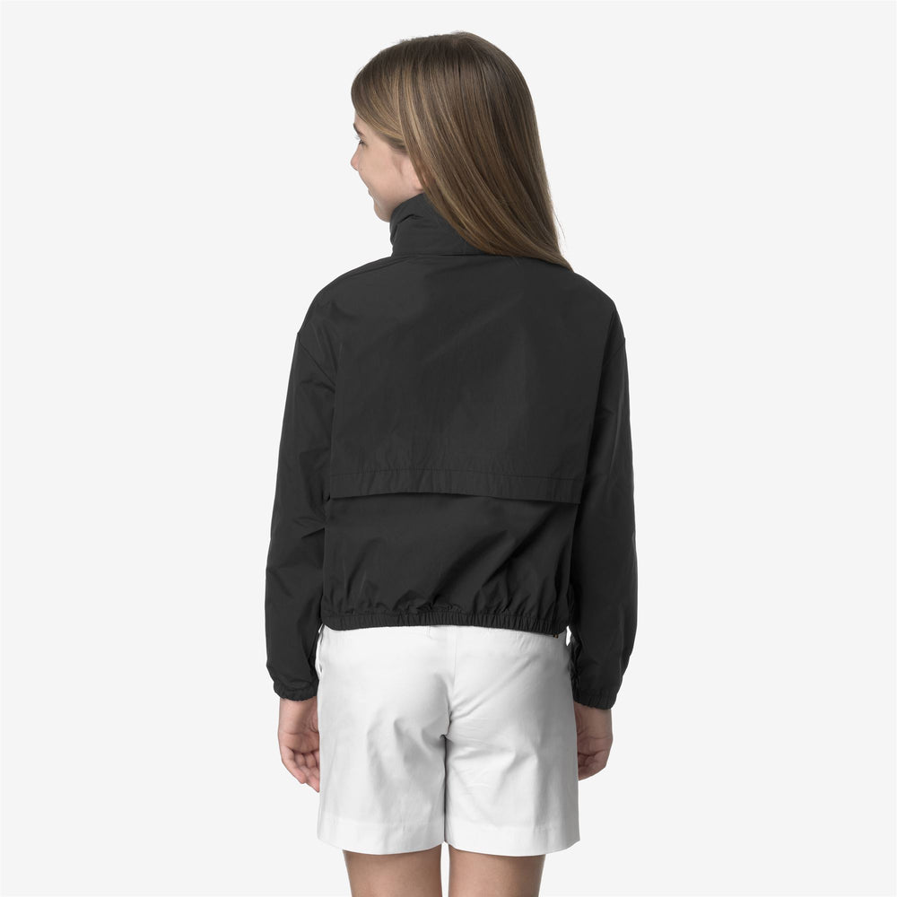 Black Grey Girl's Summer Short Jacket with Water-Repellent Fabric 02