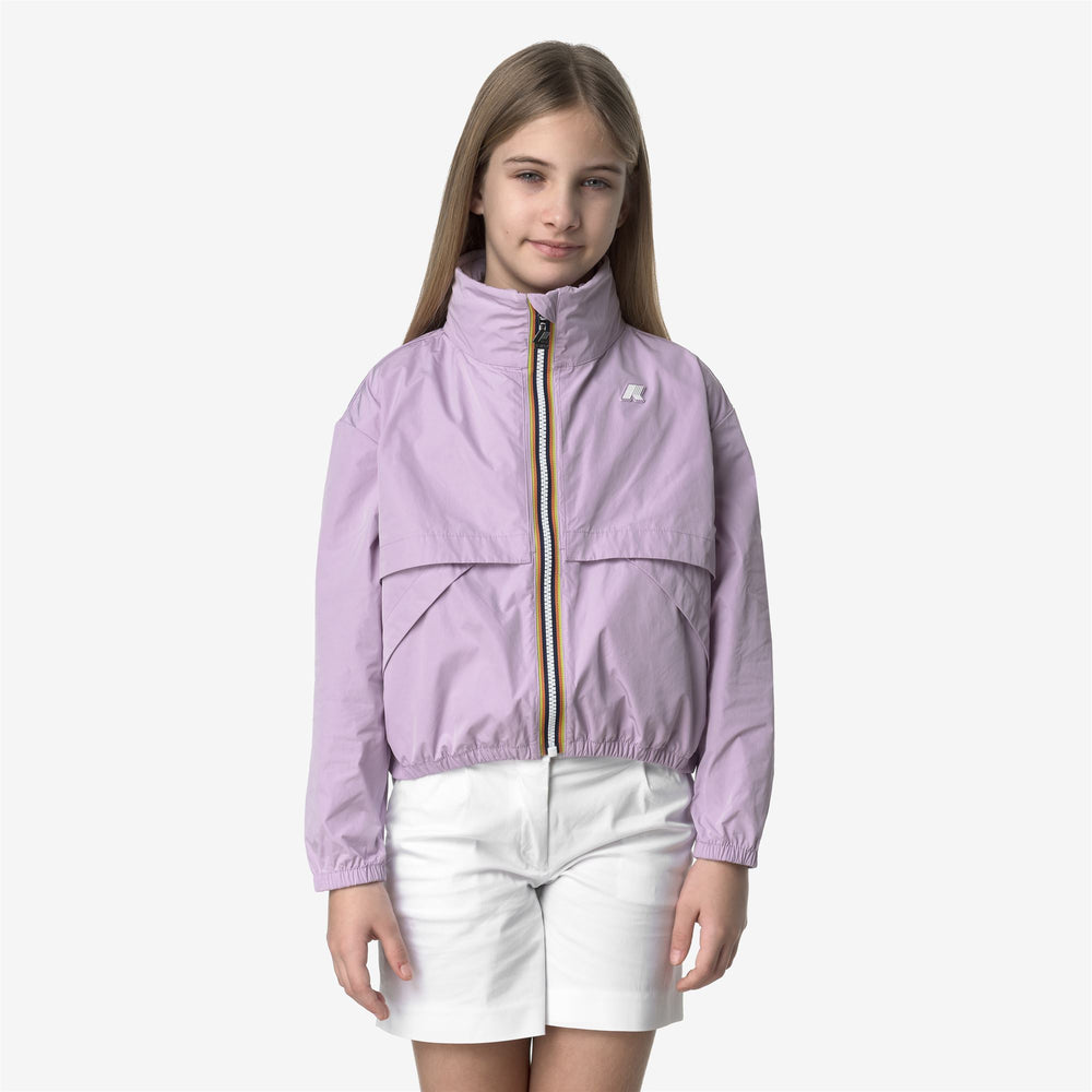 Lilac Violet Girls' Summer Short Jacket with Water-Repellent Fabric 02