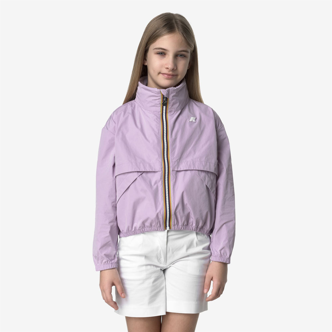 Lilac Violet Girls' Summer Short Jacket with Water-Repellent Fabric 01