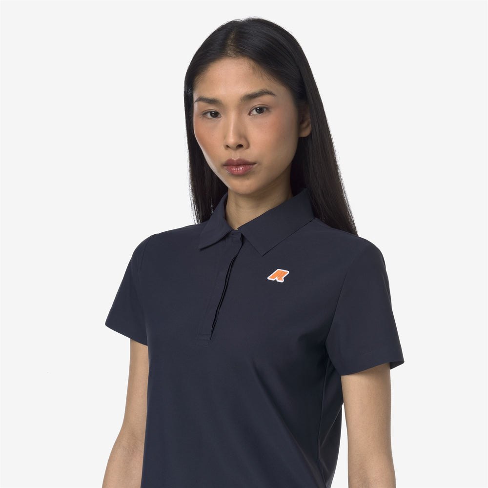 Blue Women's Golf Polo Shirt with Stretch Fabric and Ventilation 02