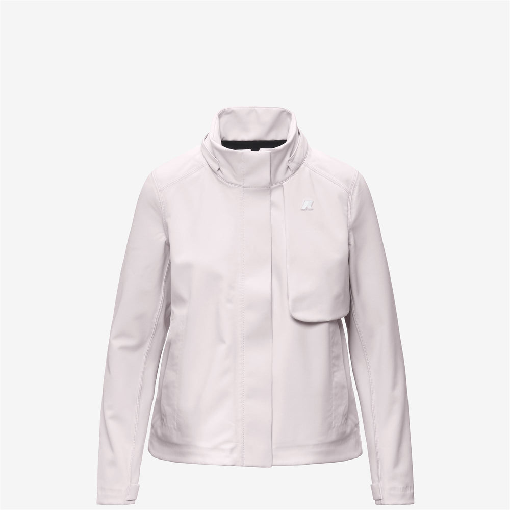 Chaqueta corta impermeable gris para mujer con capucha desmontable 02