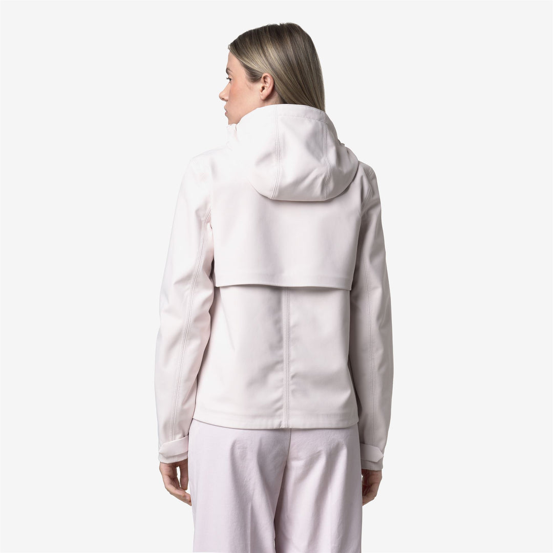 Giacca corta impermeabile grigia da donna con cappuccio staccabile main