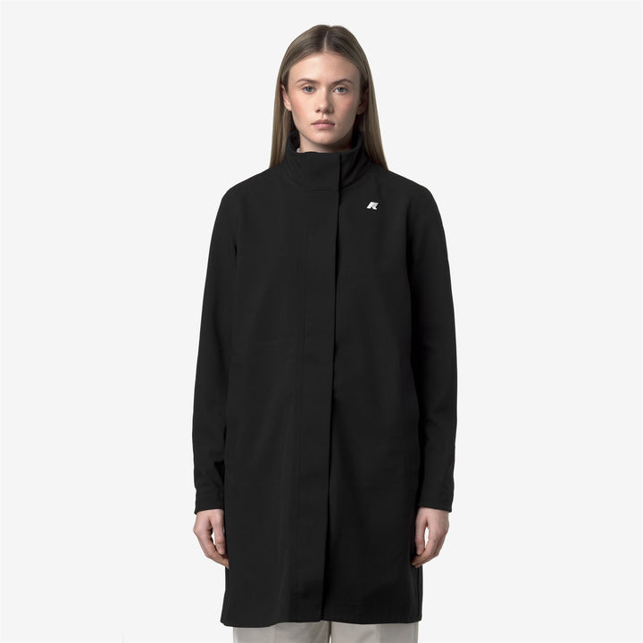 Black women's 3/4 Length Waterproof Jacket with Hood 1