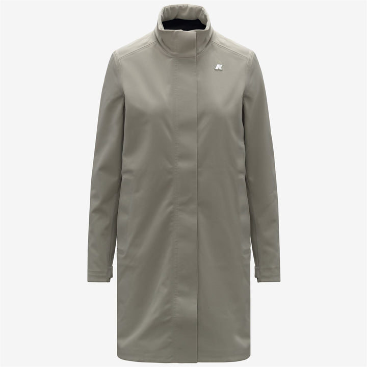 Giacca impermeabile verde da donna a 3/4 di lunghezza 1