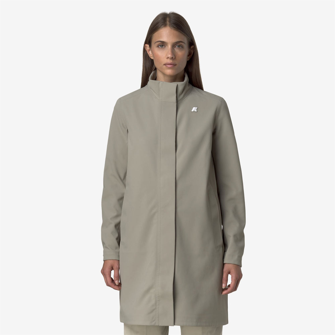 Giacca impermeabile verde da donna a 3/4 di lunghezza main