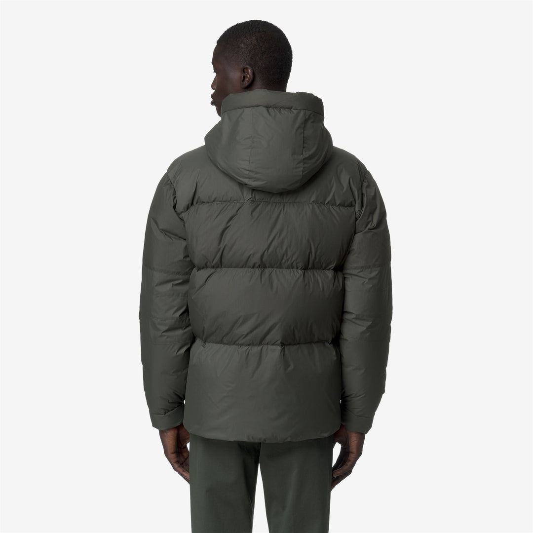 Green Unisex Heavy Warm Down Jacket with Hood and Pockets main