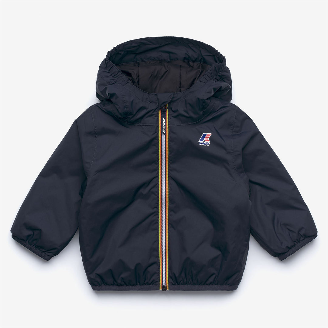 Chaqueta cálida y plegable unisex azul para niños con relleno sintético 01