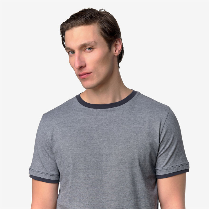 ODOM STRETCH CO STRIPES - T-ShirtsTop - T-Shirt - Uomo - BLUE-NATURAL STRIPES 2