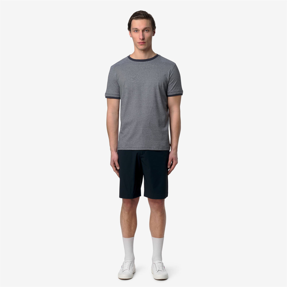 T-Shirts & Top_Man_ODOM STRETCH CO STRIPES_T-Shirt_BLUE - NATURAL STRIPES - Commercial 4