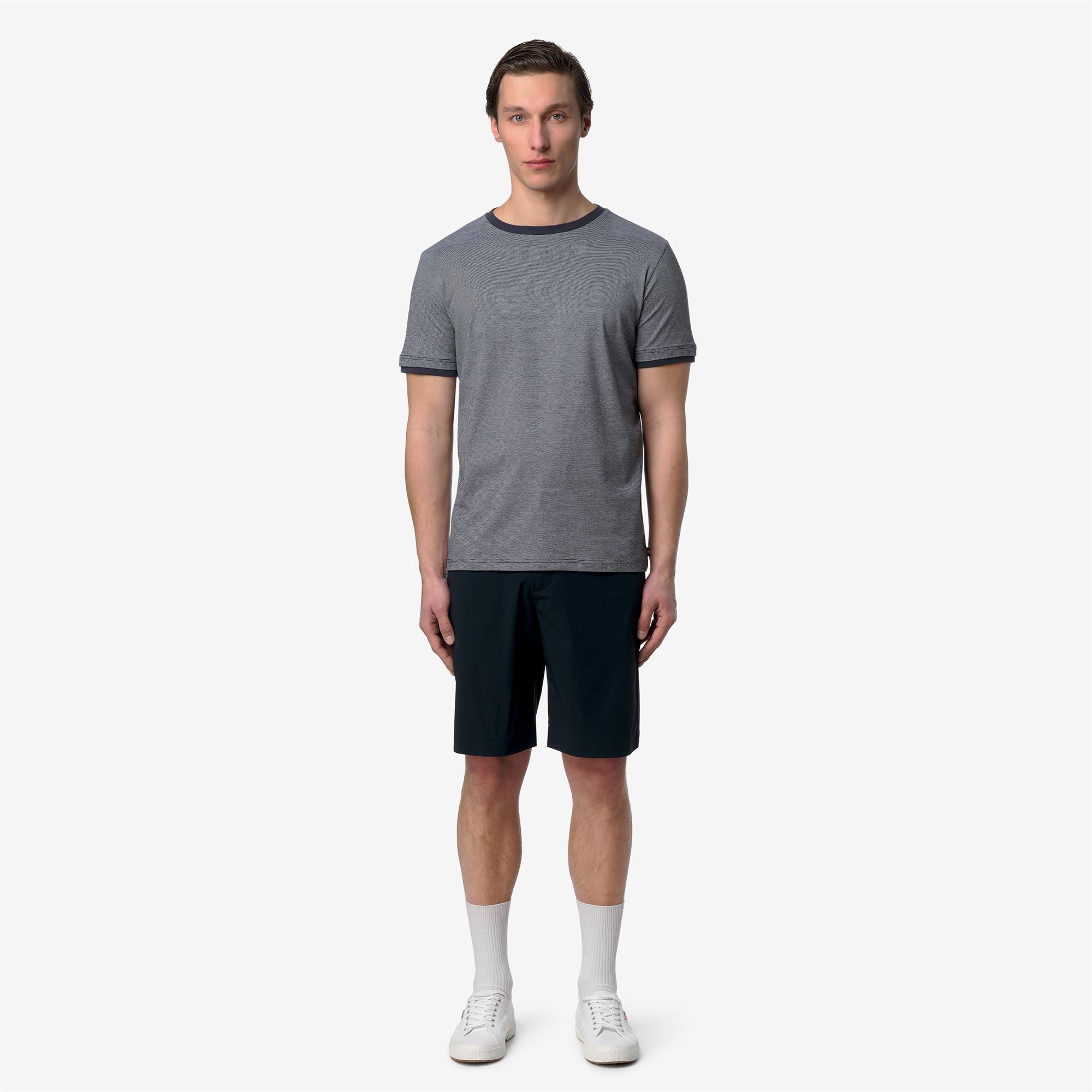T-Shirts & Top_Man_ODOM STRETCH CO STRIPES_T-Shirt_BLUE - NATURAL STRIPES - Commercial 4